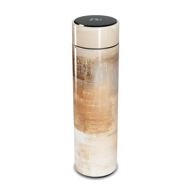 Garrafa Térmica Touch - Bege Estampa Abstrata