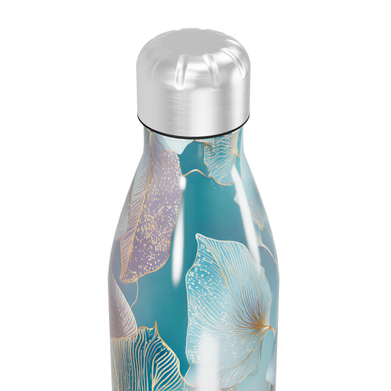 Garrafa Inox - Floral Azul