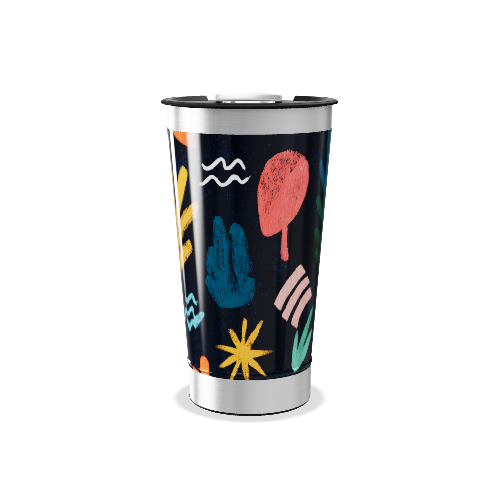 Copo Térmico - Estampa Colorida Folhas