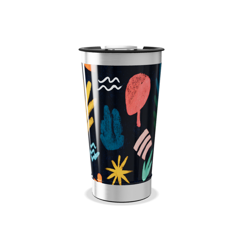 Copo Térmico - Estampa Colorida Folhas