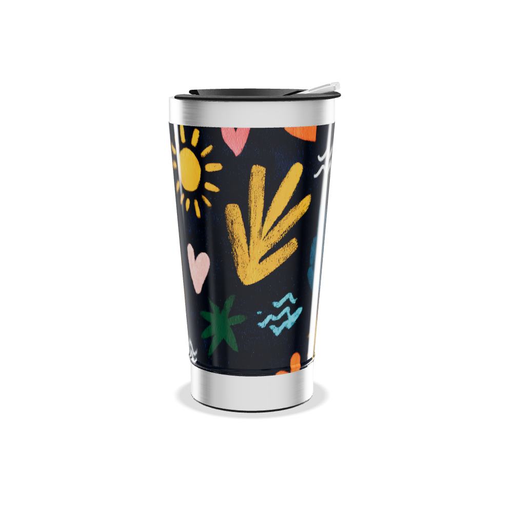 Copo Térmico - Estampa Colorida Folhas