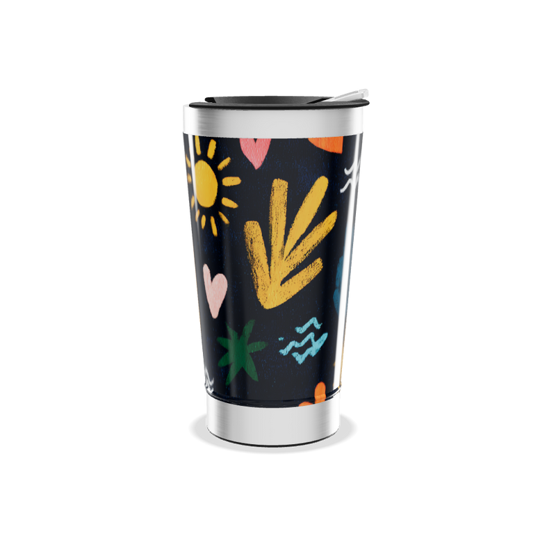 Copo Térmico - Estampa Colorida Folhas