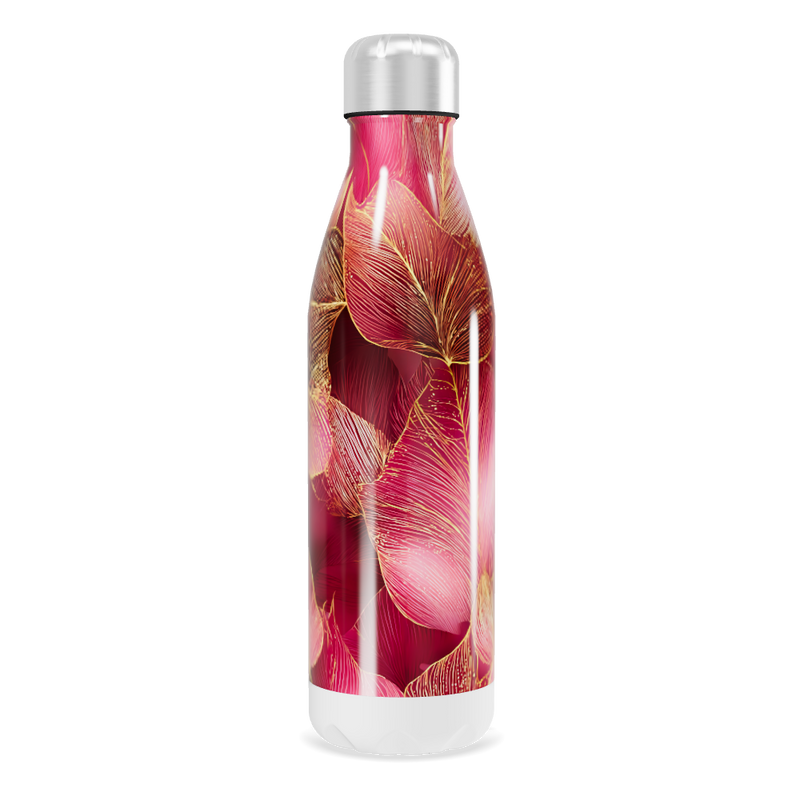 Garrafa Inox Flores Rosa
