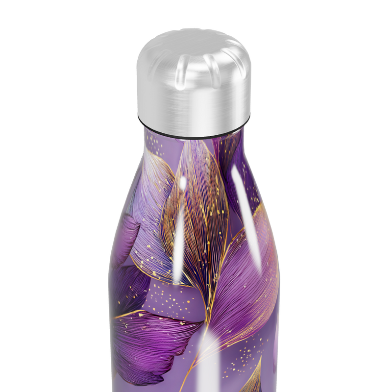 Garrafa Inox - Floral Roxa
