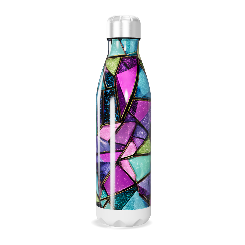Garrafa Inox - Estampa Geométrica Colorida