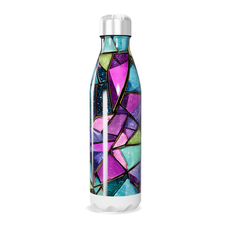 Garrafa Inox - Estampa Geométrica Colorida