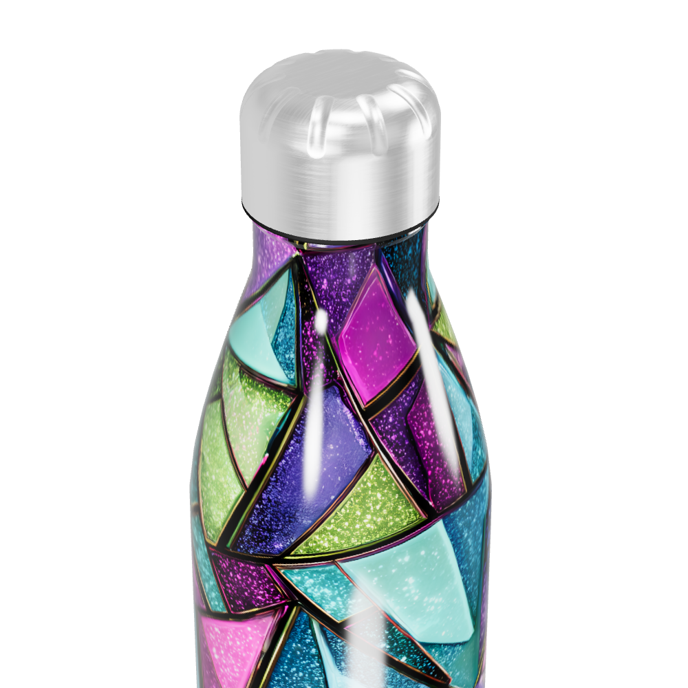 Garrafa Inox - Estampa Geométrica Colorida