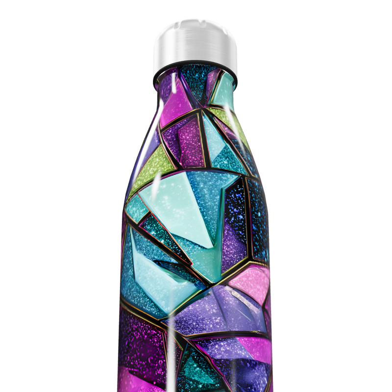 Garrafa Inox - Estampa Geométrica Colorida