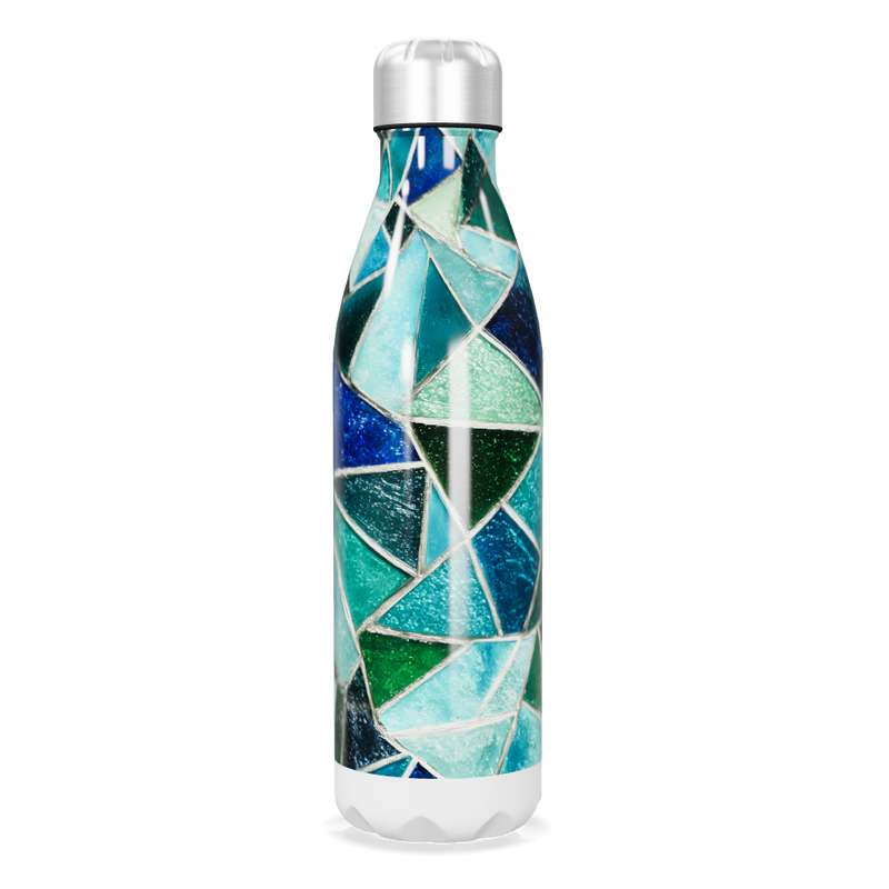 Garrafa Inox Estampada Vidro Azul-Verde