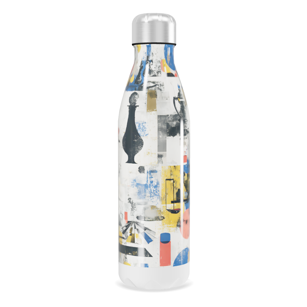 Garrafa Inox - Com estampa abstrata colorida