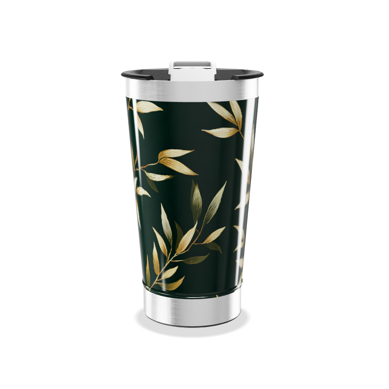 Copo Térmico - Folhas Douradas Aço Inox