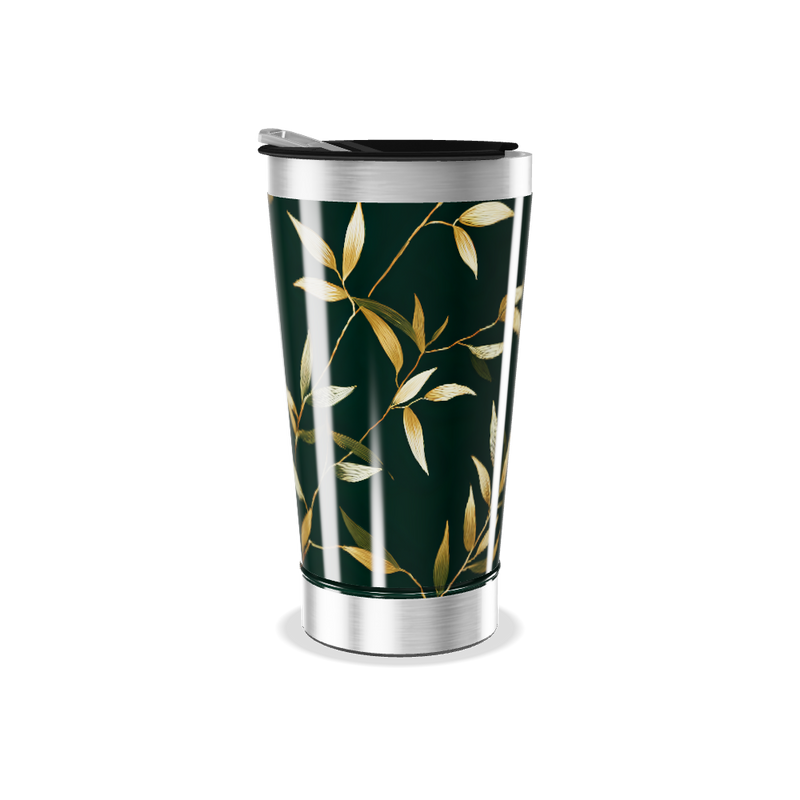 Copo Térmico - Folhas Douradas Aço Inox