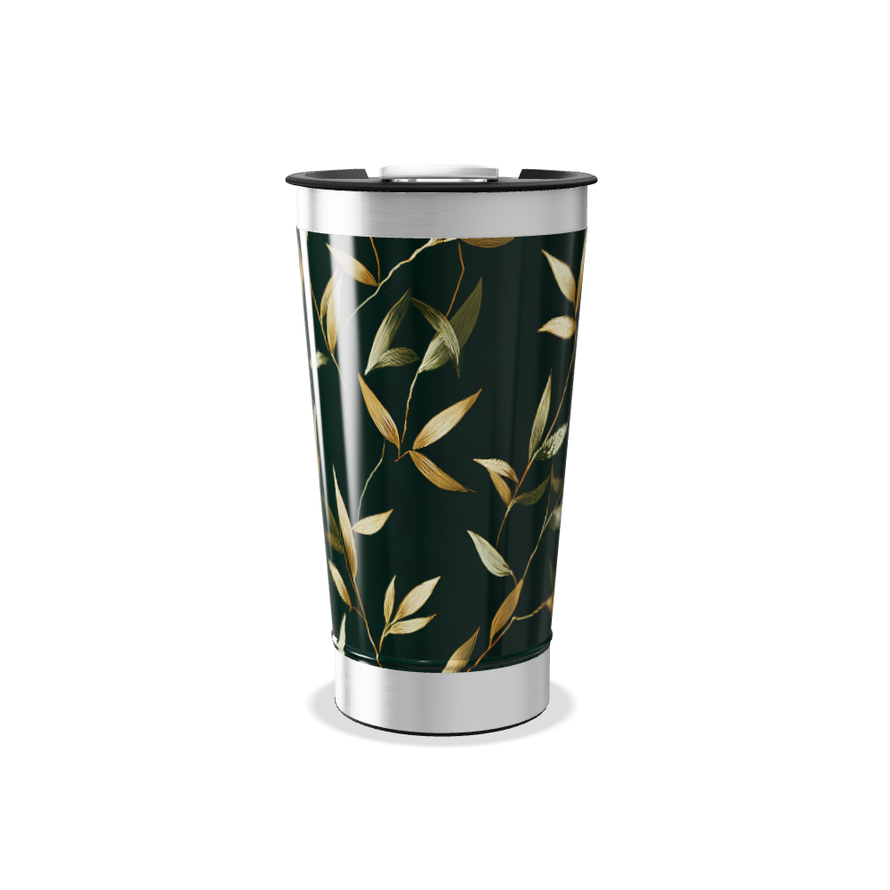Copo Térmico - Folhas Douradas Aço Inox