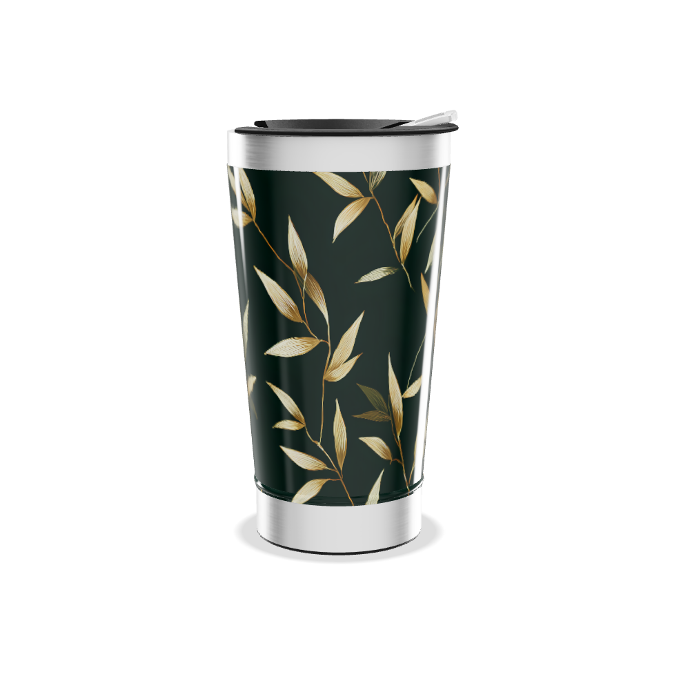 Copo Térmico - Folhas Douradas Aço Inox