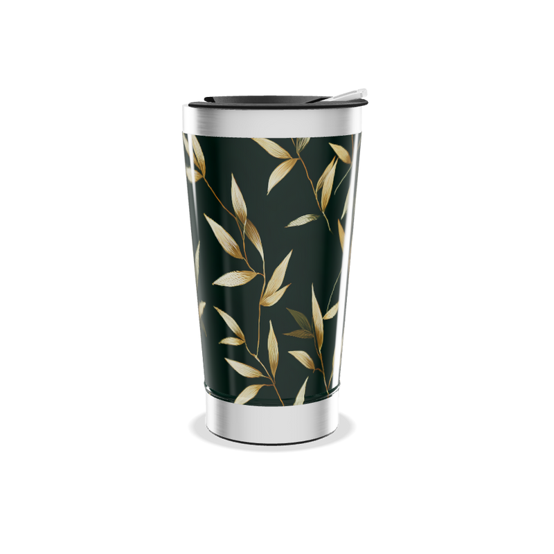 Copo Térmico - Folhas Douradas Aço Inox