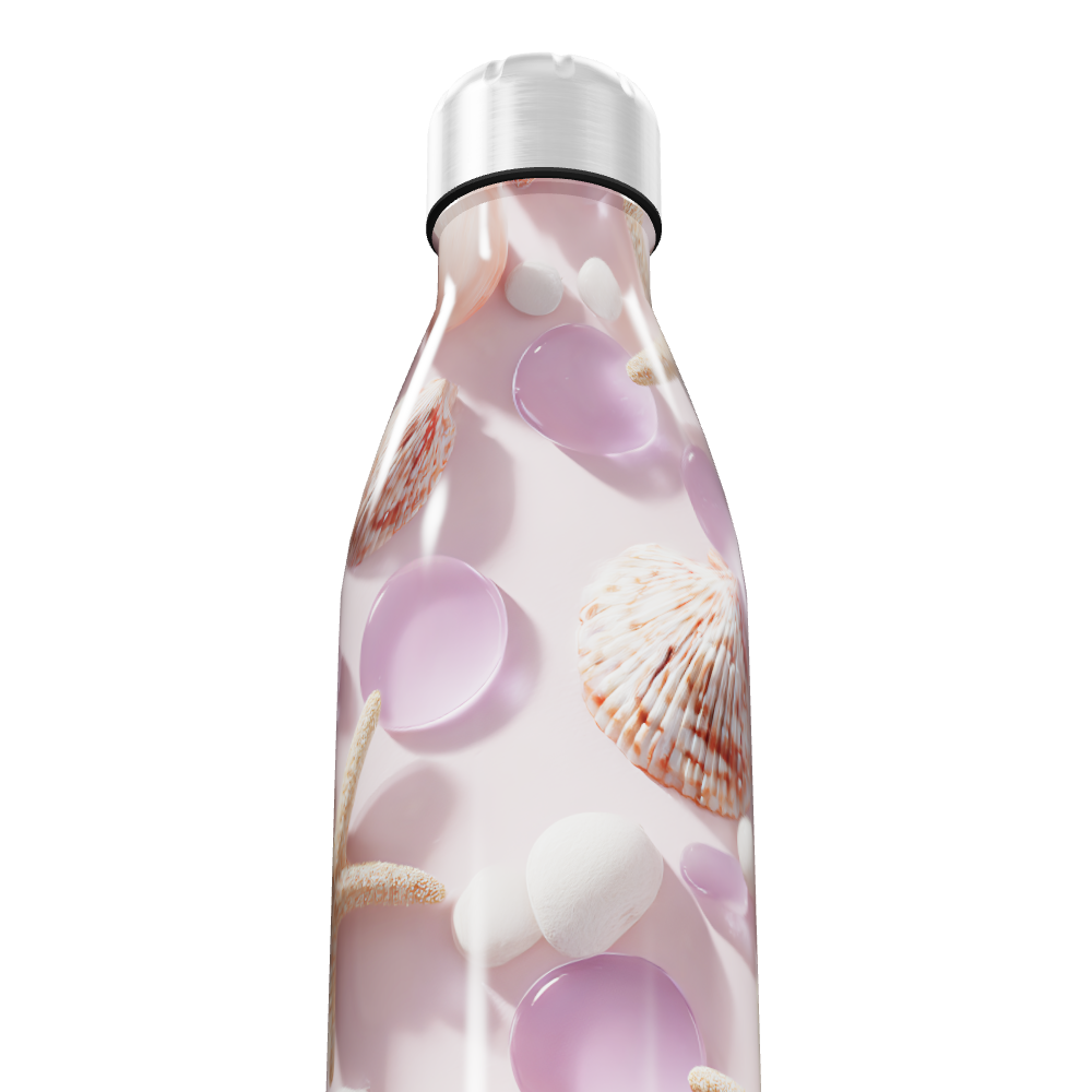 Garrafa Inox - Conchas e Bolhas Rosa