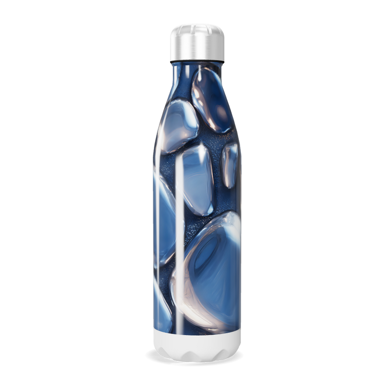 Garrafa Inox Azul - Design Abstrato