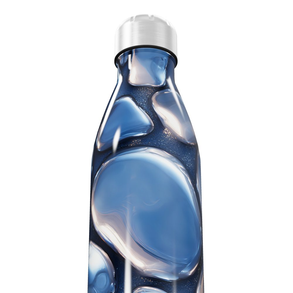 Garrafa Inox Azul - Design Abstrato