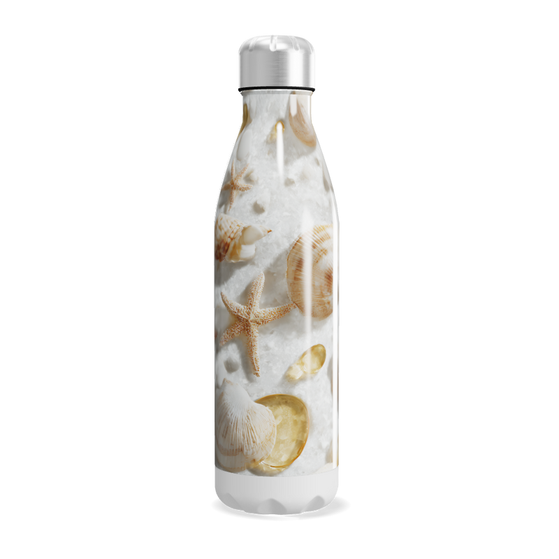 Garrafa Inox - Estampa Conchas Branca