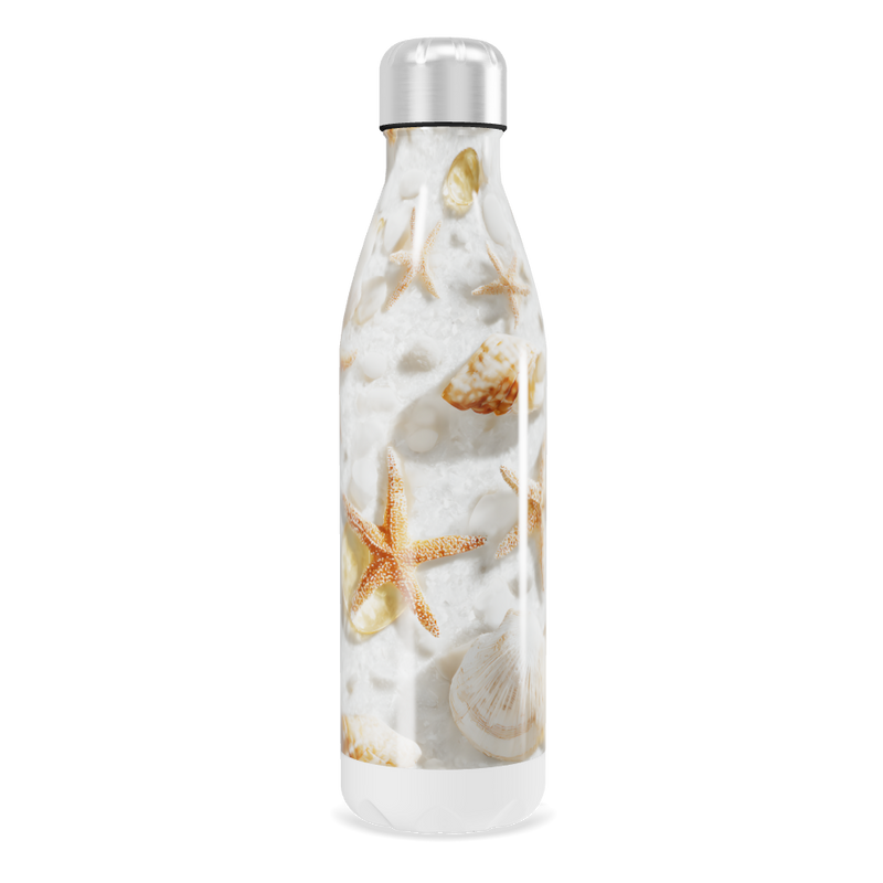 Garrafa Inox - Estampa Conchas Branca
