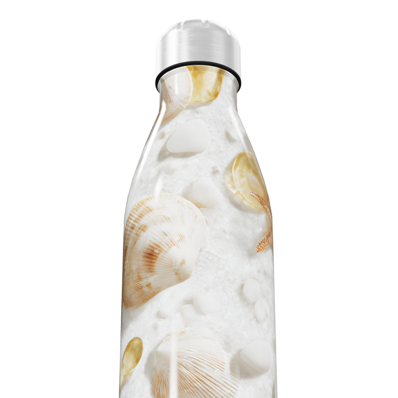 Garrafa Inox - Estampa Conchas Branca