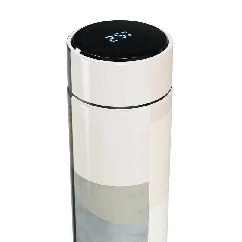 Garrafa Térmica Touch - Geométrica Branco Cinza