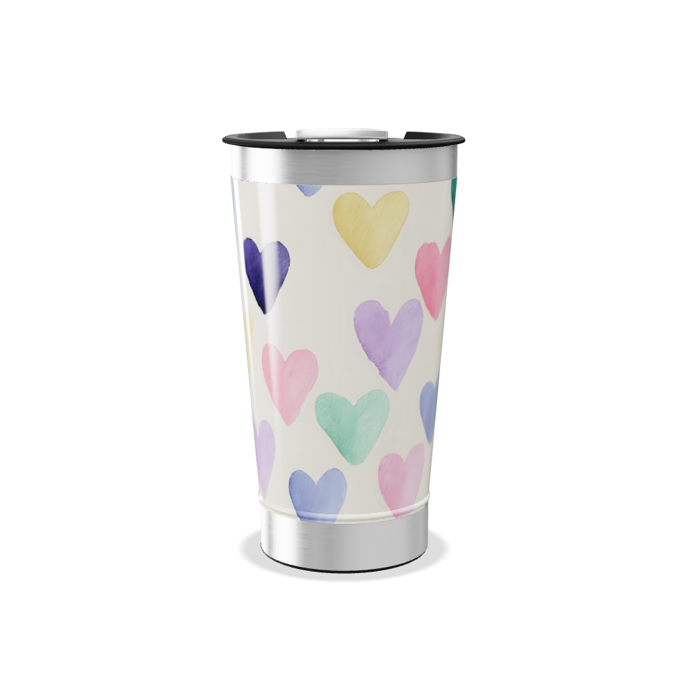 Copo Térmico - Corações Coloridos