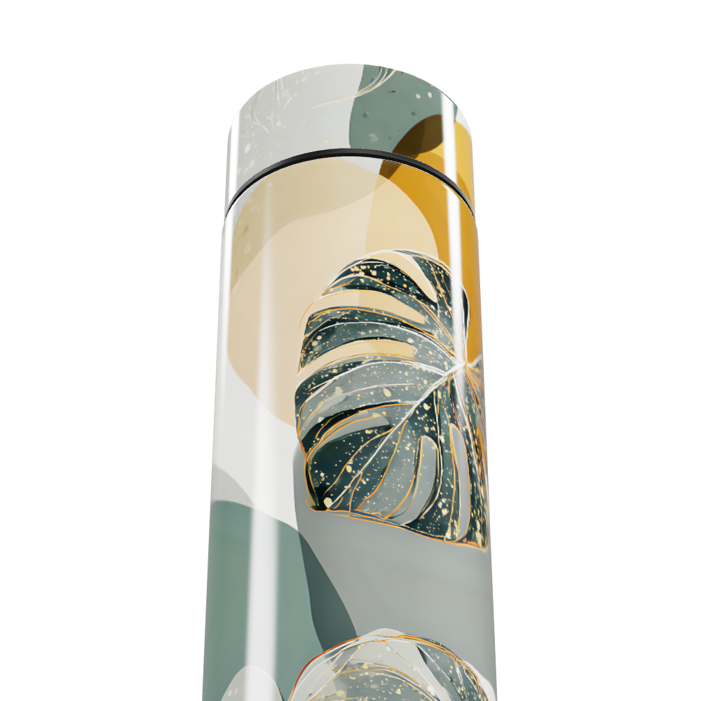 Garrafa Térmica Touch Folhagem Termômetro Digital