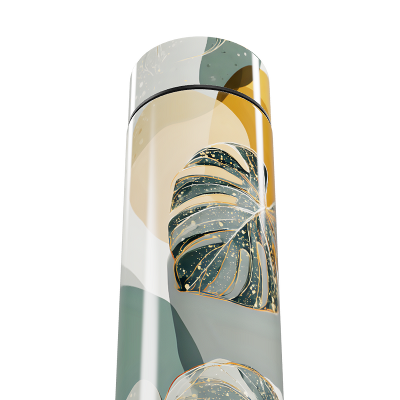 Garrafa Térmica Touch Folhagem Termômetro Digital