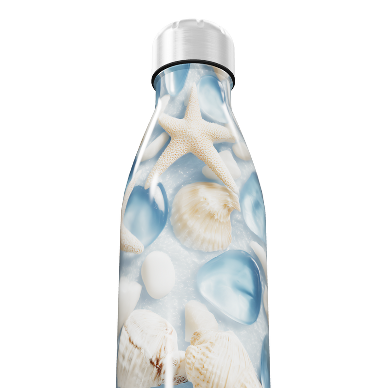 Garrafa Inox - Estampa Praia Azul