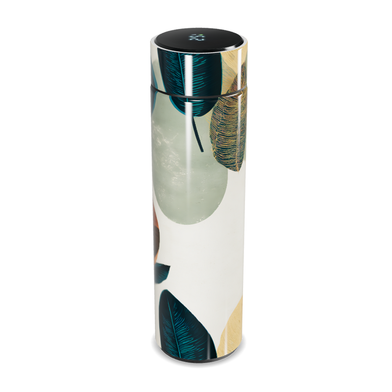 Garrafa Térmica Touch Folhas Coloridas Inox