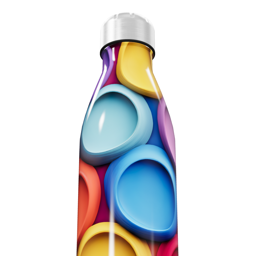 Garrafa Inox Estampada Cores Vibrantes