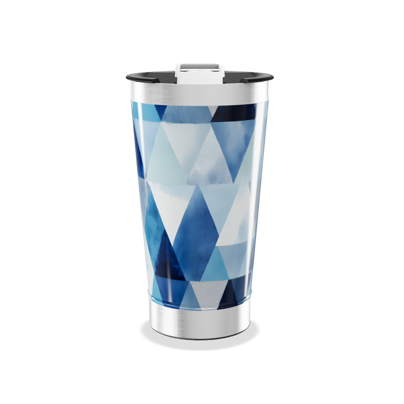 Copo Térmico - Estampa Geométrica Azul