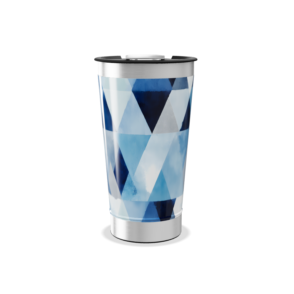 Copo Térmico - Estampa Geométrica Azul