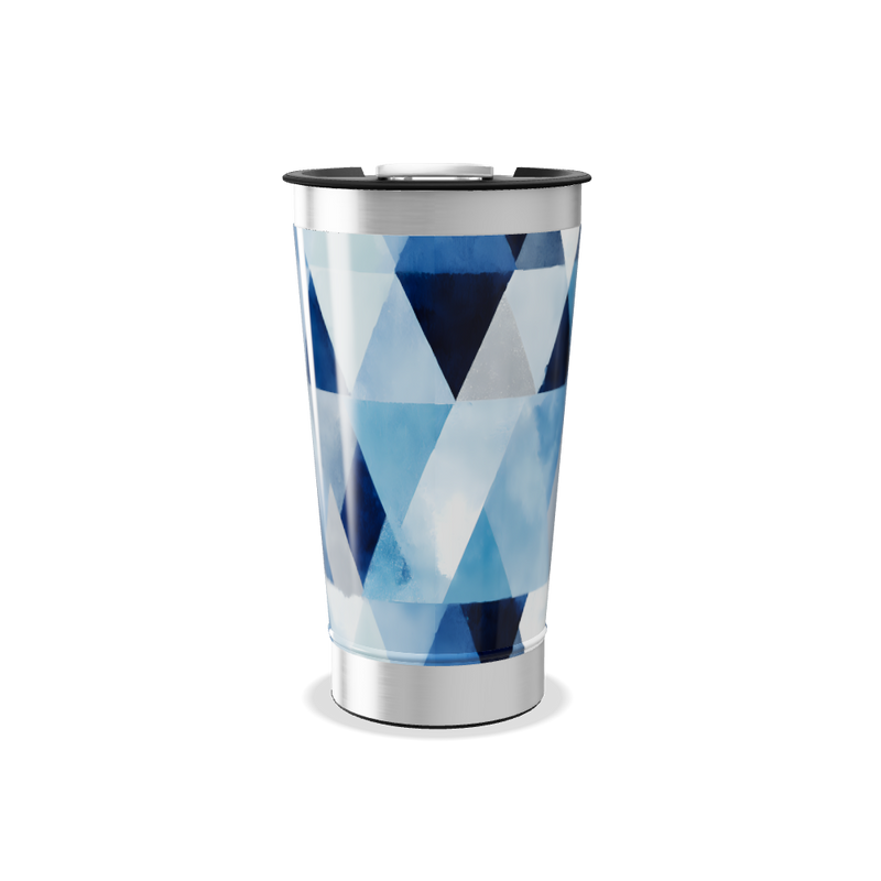 Copo Térmico - Estampa Geométrica Azul