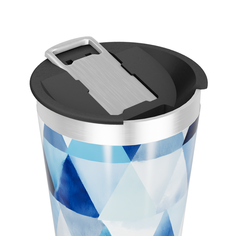 Copo Térmico - Estampa Geométrica Azul