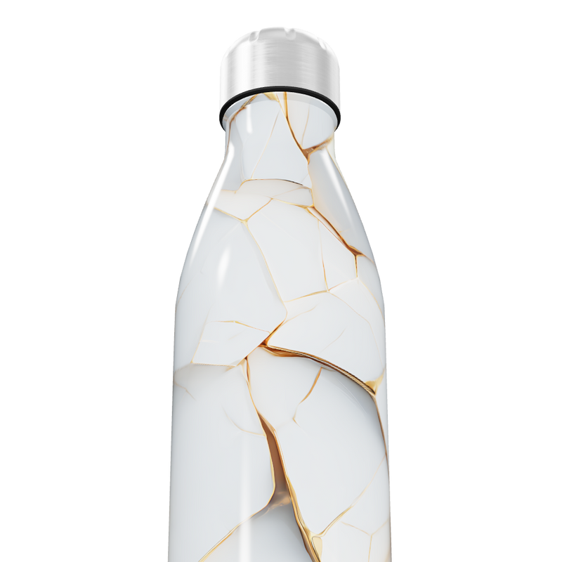 Garrafa Inox - Marmorizada branca