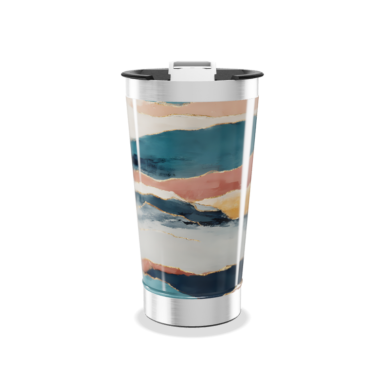 Copo Térmico - Estampa Abstrata Multicolor