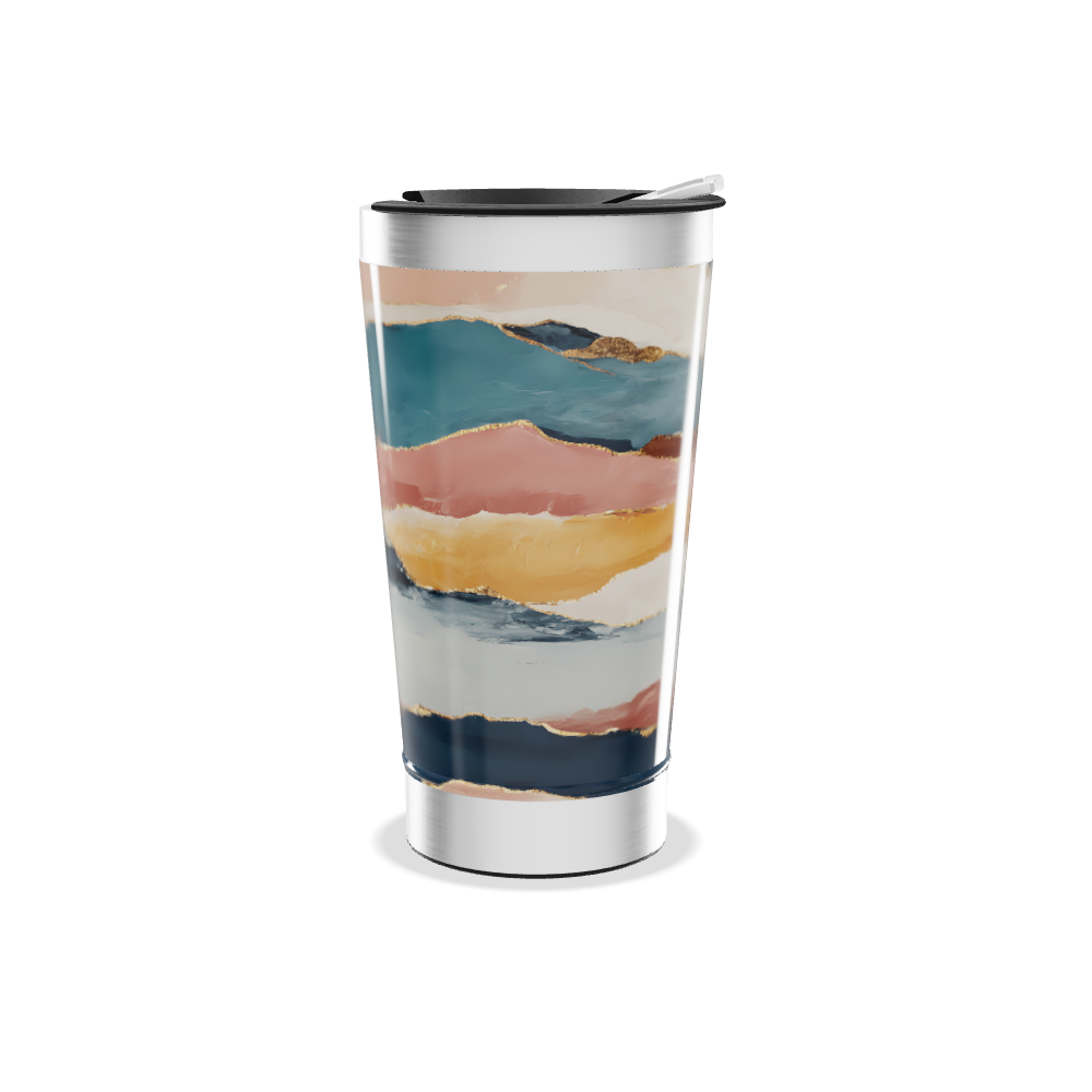 Copo Térmico - Estampa Abstrata Multicolor