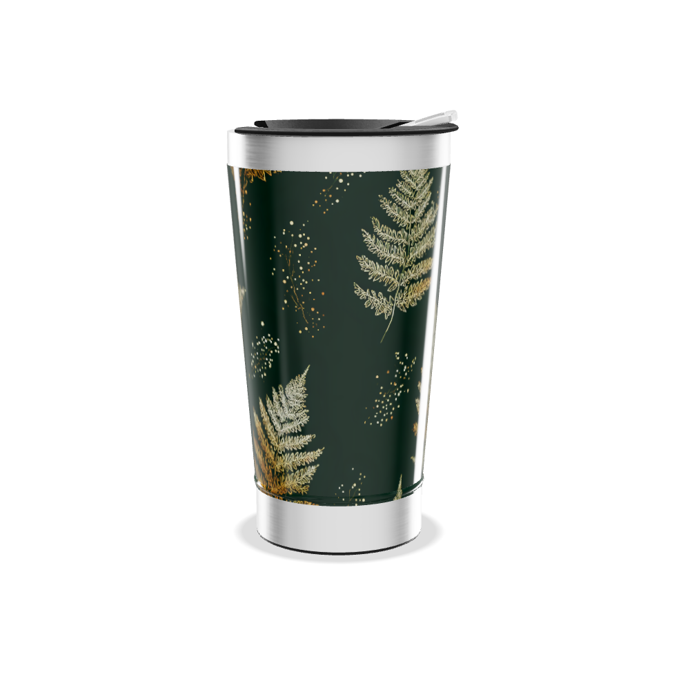 Copo Térmico - Folhas Douradas Verde