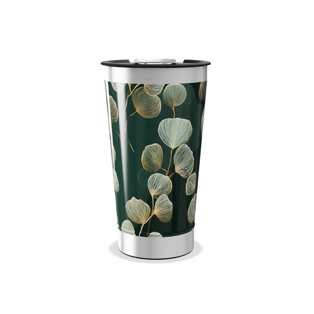 Copo Térmico - Floral Verde Metalizado