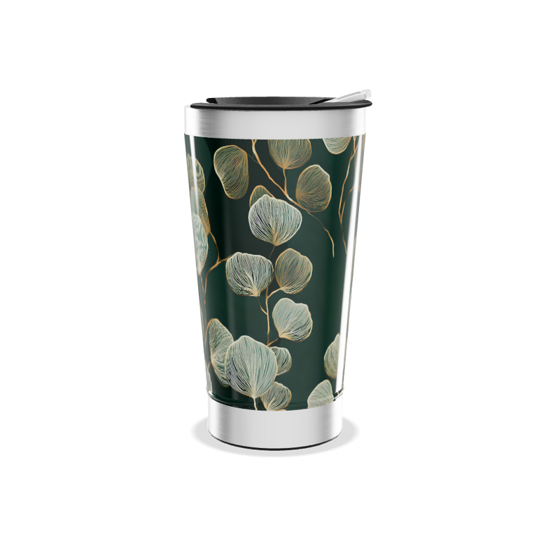 Copo Térmico - Floral Verde Metalizado
