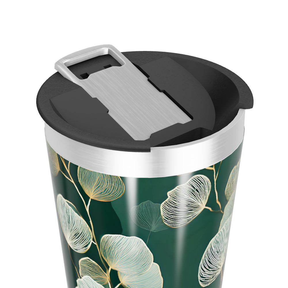 Copo Térmico - Floral Verde Metalizado