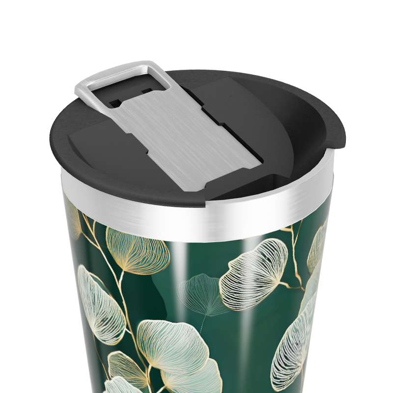 Copo Térmico - Floral Verde Metalizado