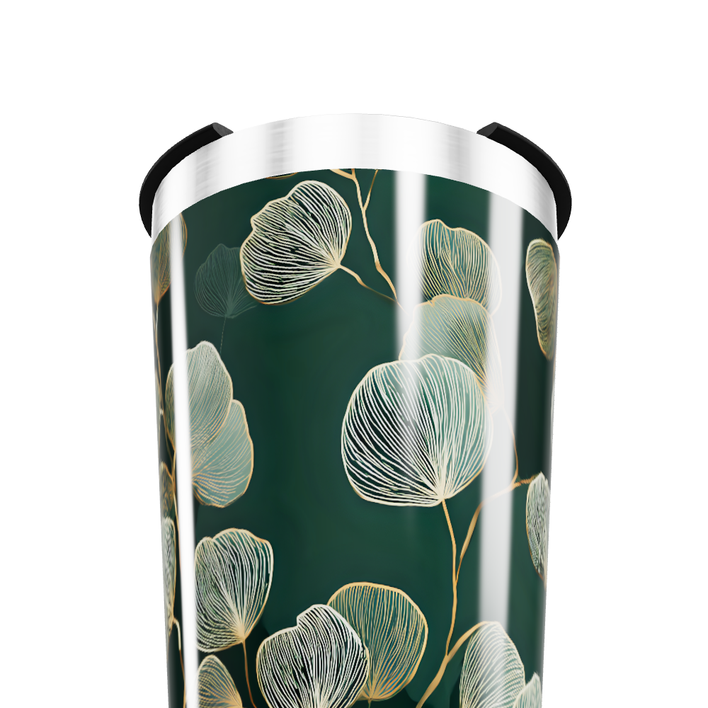 Copo Térmico - Floral Verde Metalizado
