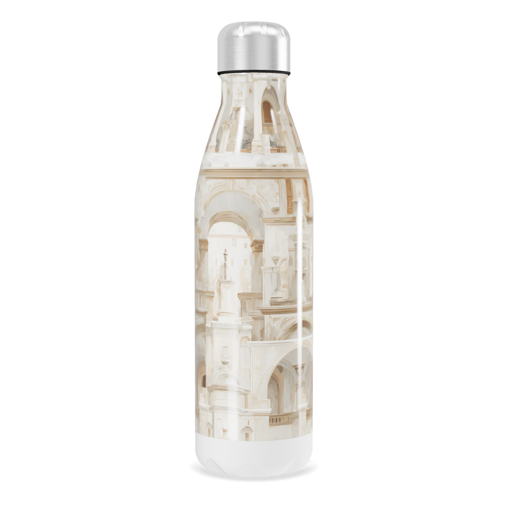 Garrafa Inox - Estampa Arquitetura Bege