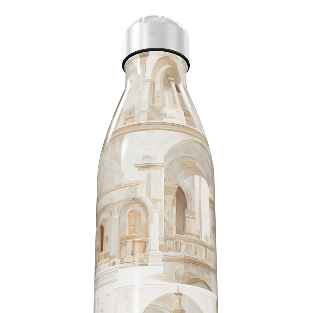 Garrafa Inox - Estampa Arquitetura Bege