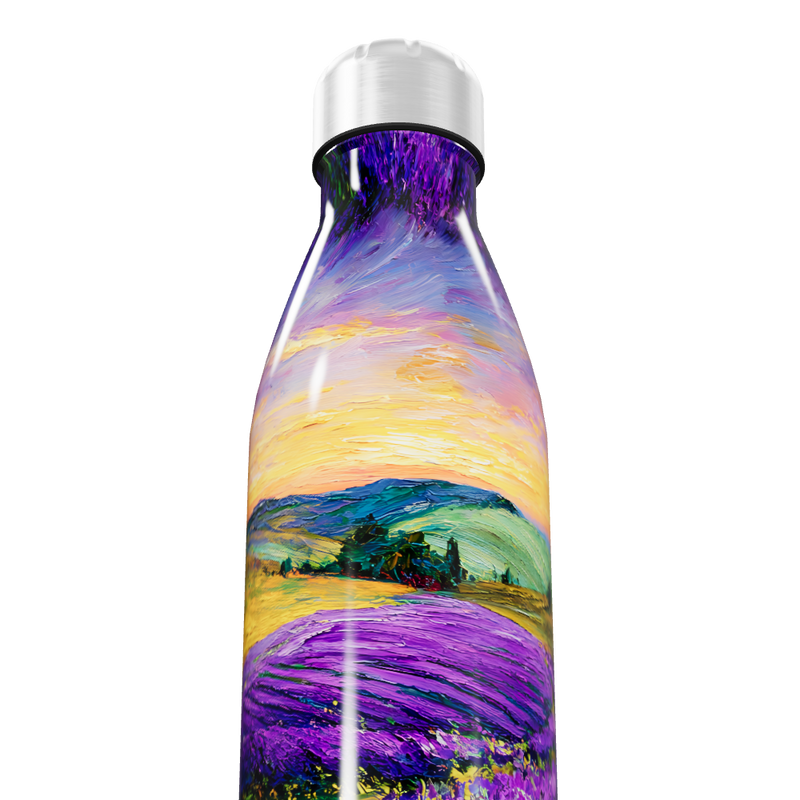Garrafa Inox - Paisagem Lavanda Colorida