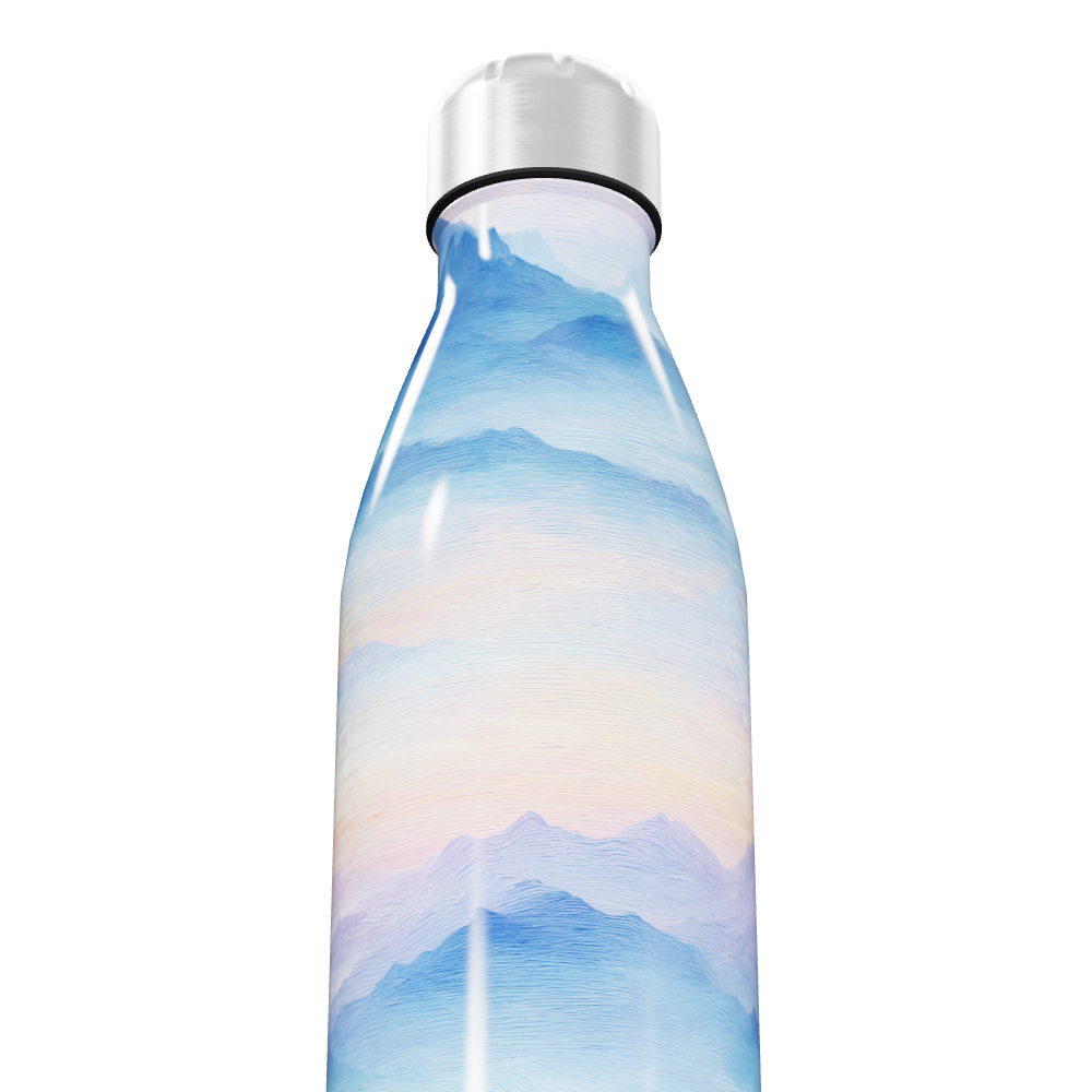 Garrafa Inox Estampa Montanhas Azuis