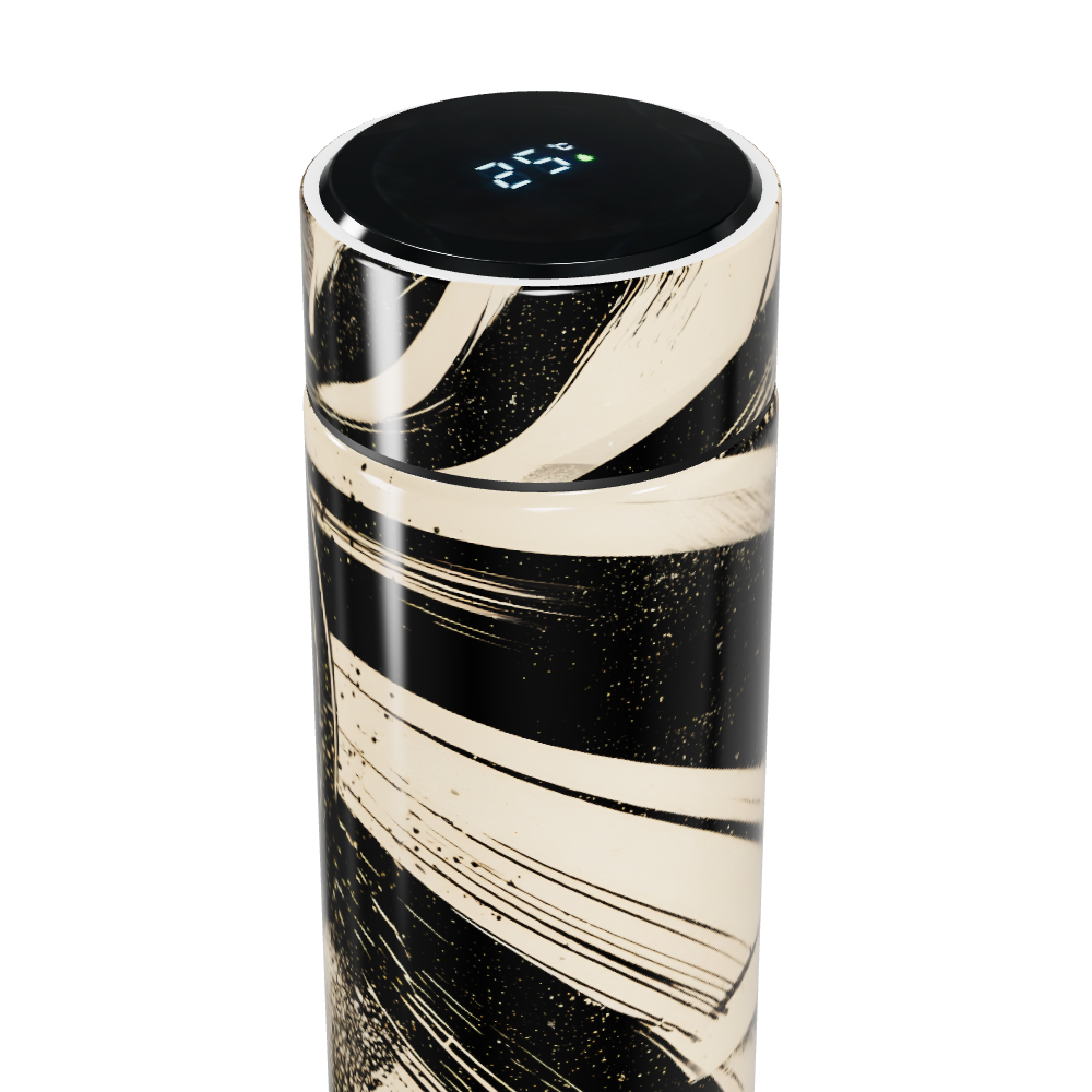 Garrafa Térmica Touch - Preto com Listras Modernas